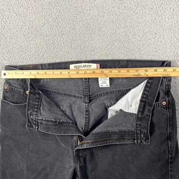 VTG Levi's 505 Regular Straight Fit Jeans Men's 40x30 Black Denim - Picture 9 of 14